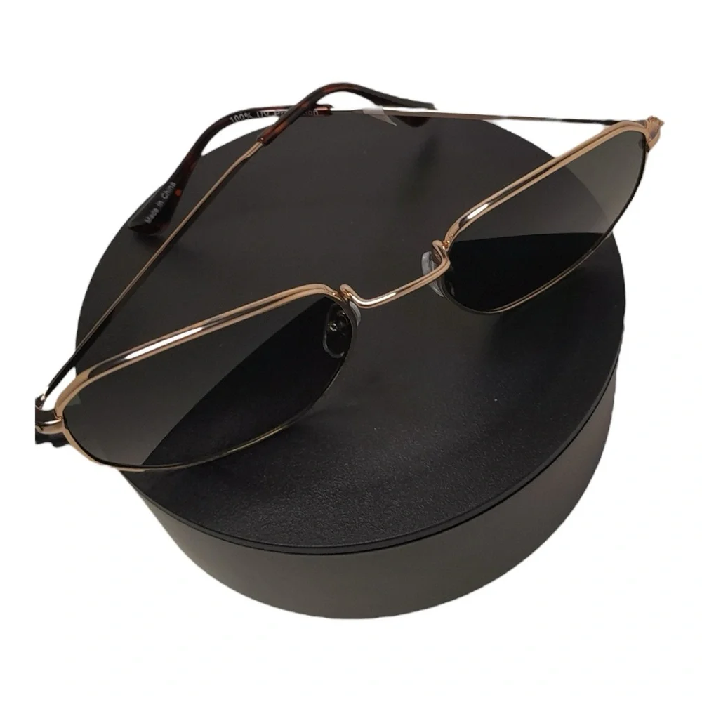 Gradient Round UV Protection Gold Frame Sunglasses